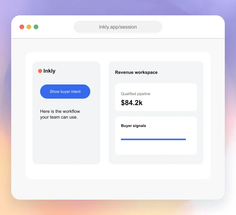 An Inkly guided product demo embedded in a landing page